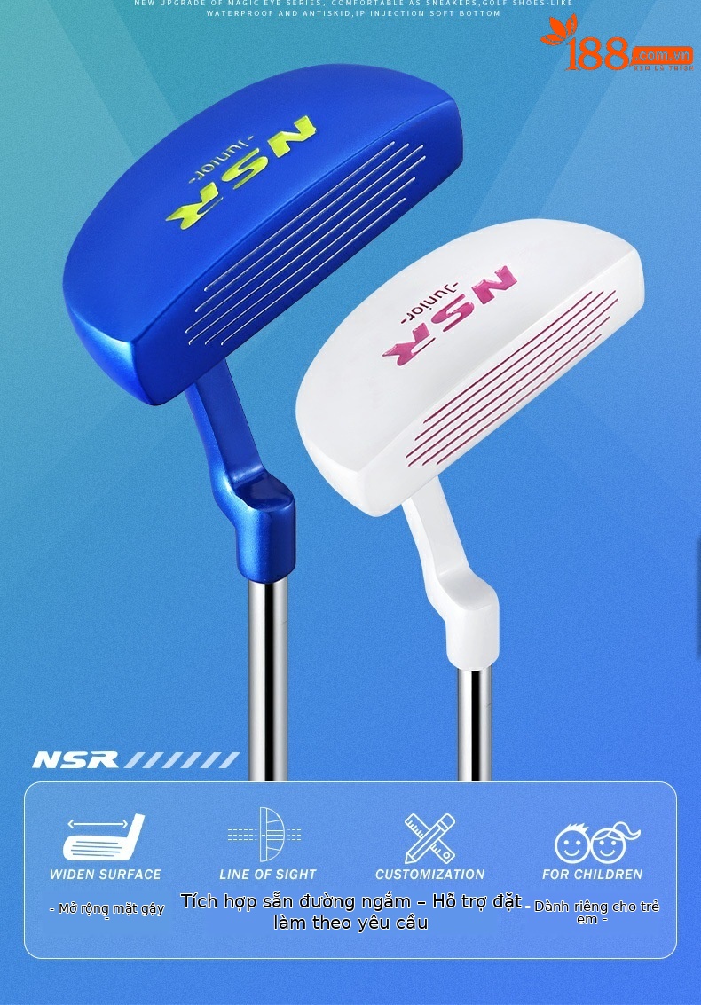 Gậy đánh golf trẻ em PGM thương hiệu thể thao — Trắng hồng (95-115cm), Trắng hồng (115-135cm), Trắng hồng (135-155cm), Xanh lam (95-115cm) chi tiết 3