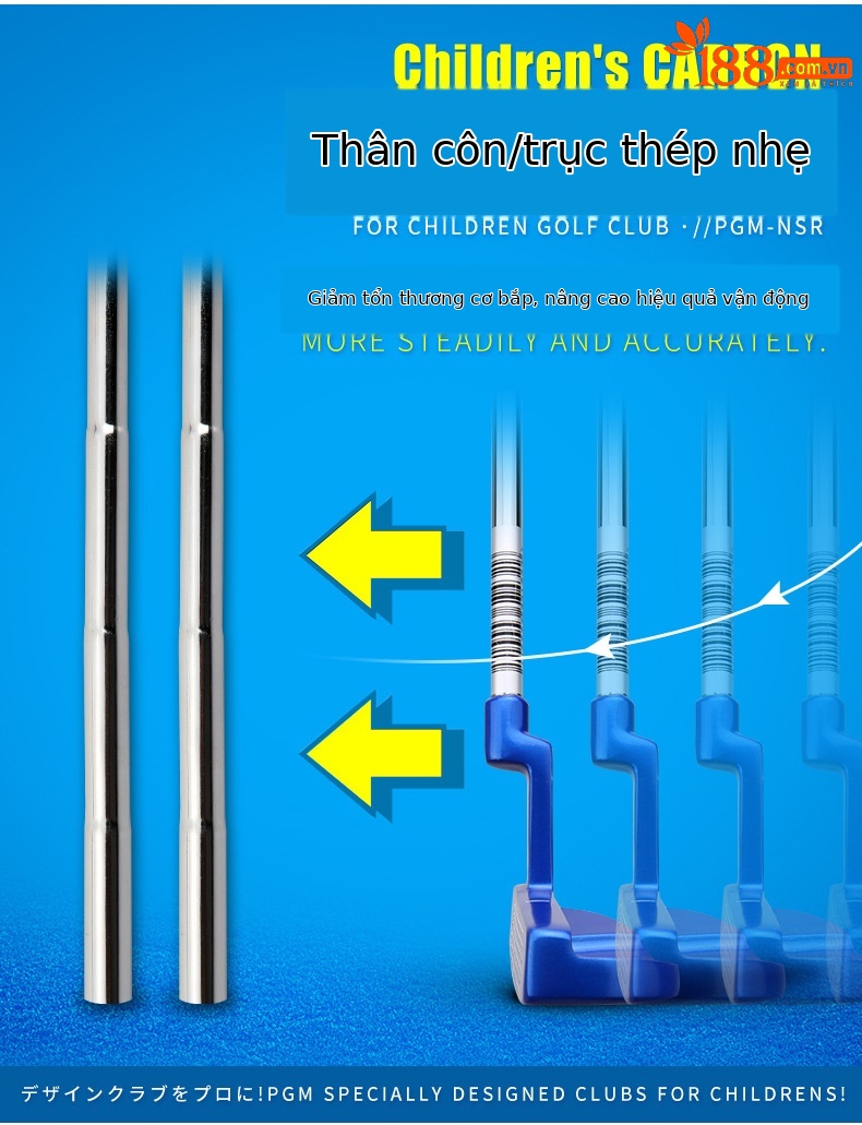 Gậy đánh golf trẻ em PGM thương hiệu thể thao — Trắng hồng (95-115cm), Trắng hồng (115-135cm), Trắng hồng (135-155cm), Xanh lam (95-115cm) chi tiết 8