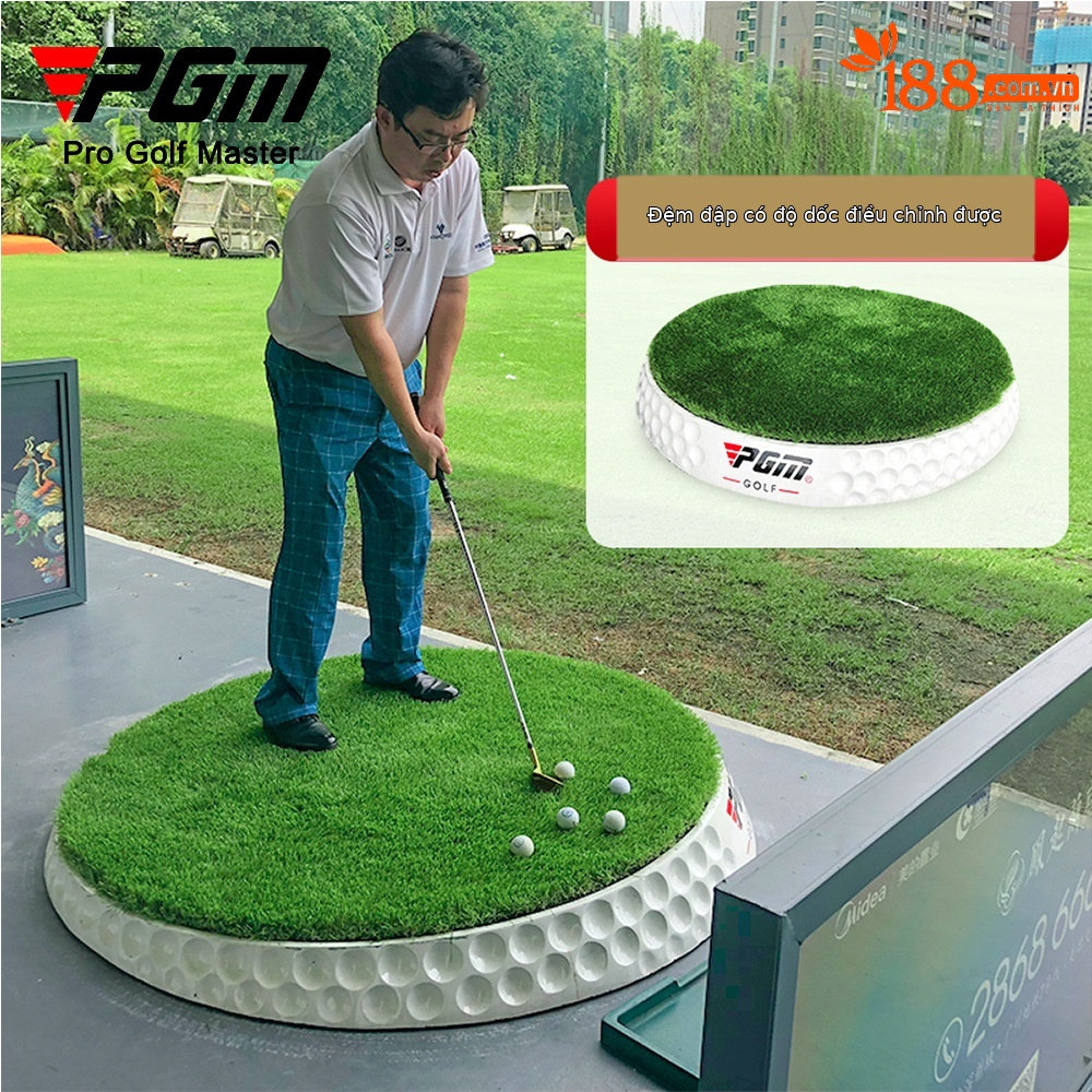 Đệm đánh golf xoay 360 độ PGM DJD018, đường kính 150 cm, có thể điều chỉnh độ dốc — 360 ° xoay độ dốc