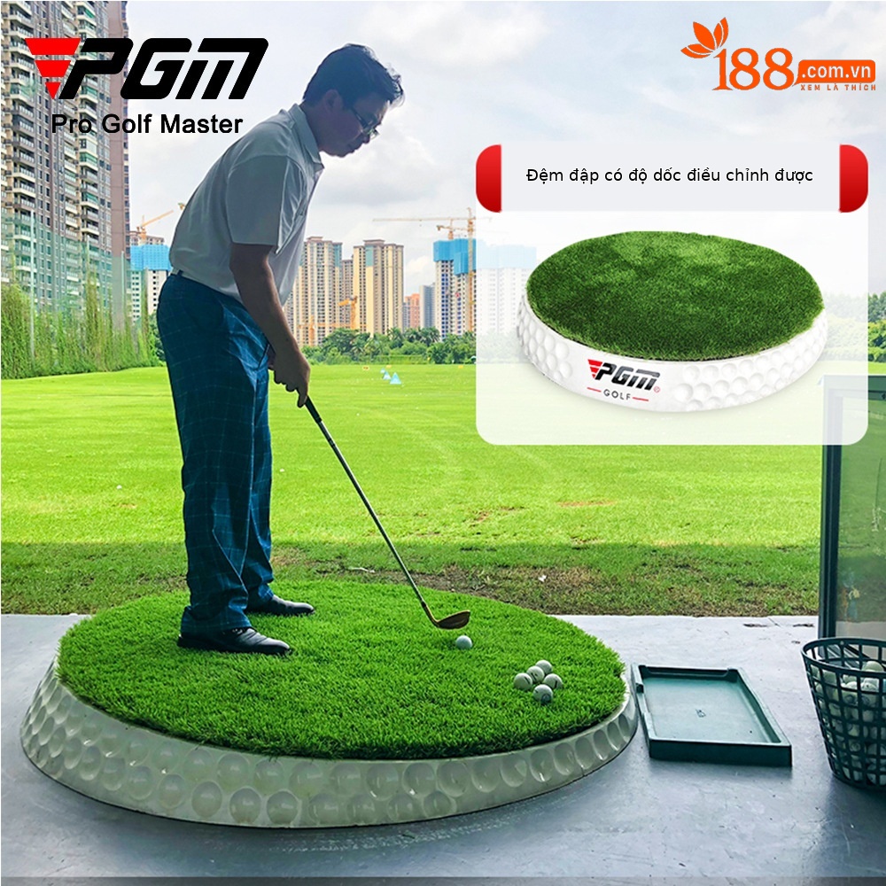 Đệm đánh golf xoay 360 độ PGM DJD018, đường kính 150 cm, có thể điều chỉnh độ dốc — 360 ° xoay độ dốc