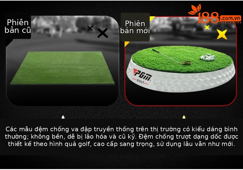 Đệm đánh golf xoay 360 độ PGM DJD018, đường kính 150 cm, có thể điều chỉnh độ dốc — 360 ° xoay độ dốc chi tiết 3