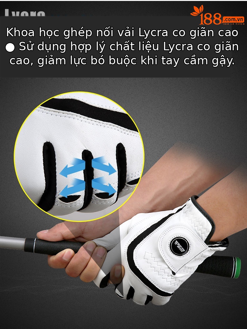 Găng tay golf PGM da cừu thoáng khí chống trượt (bán lẻ từng chiếc) — Cỡ 22 chi tiết 3