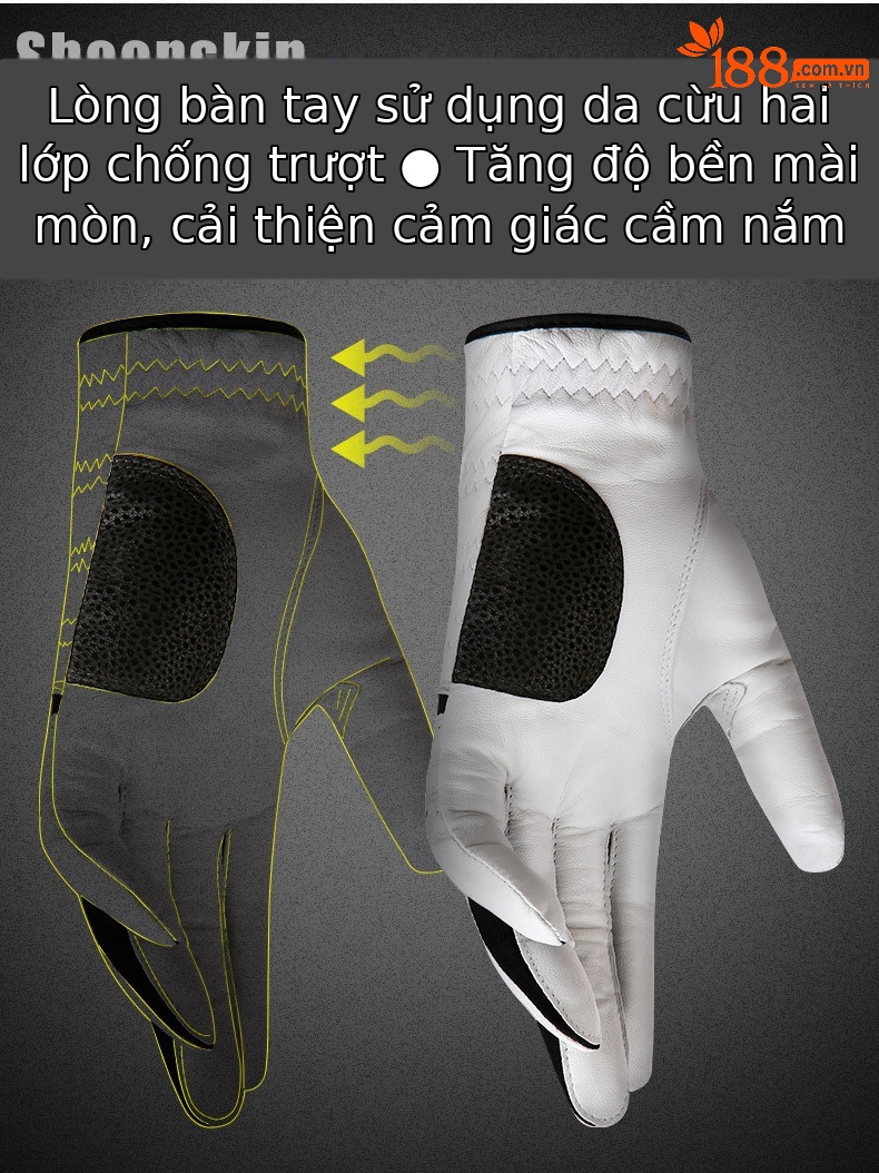 Găng tay golf PGM da cừu thoáng khí chống trượt (bán lẻ từng chiếc) — Cỡ 22 chi tiết 4