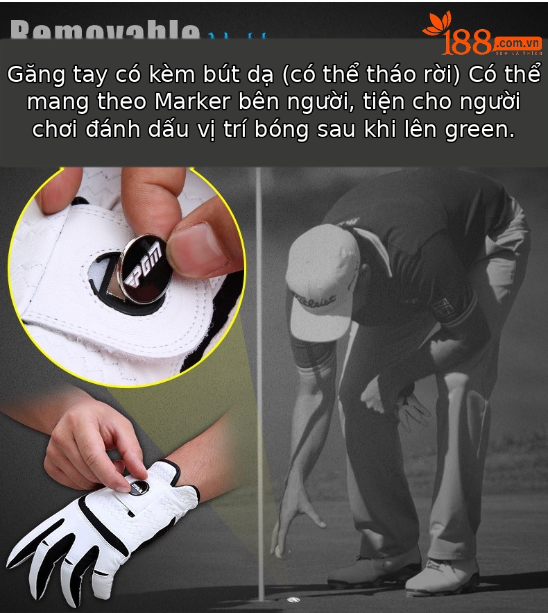 Găng tay golf PGM da cừu thoáng khí chống trượt (bán lẻ từng chiếc) — Cỡ 22 chi tiết 5