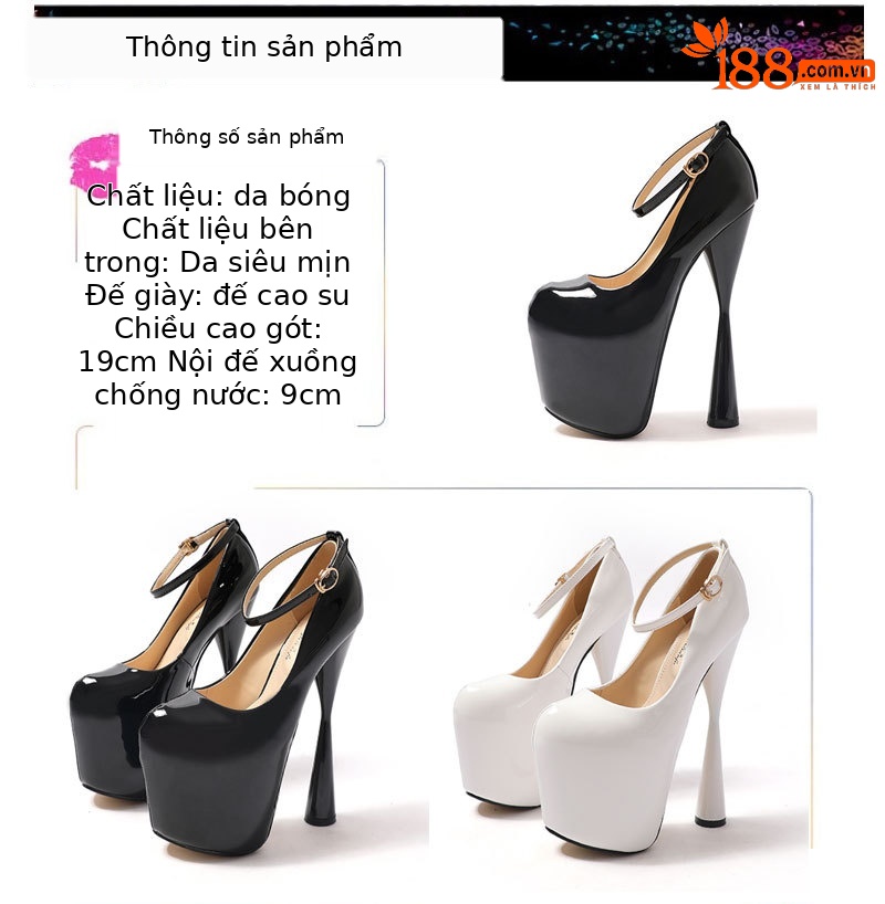 Giày sneaker nữ đế dày chống thấm nước, phong cách hộp đêm, size lớn đến 48 — Màu đen chi tiết 2
