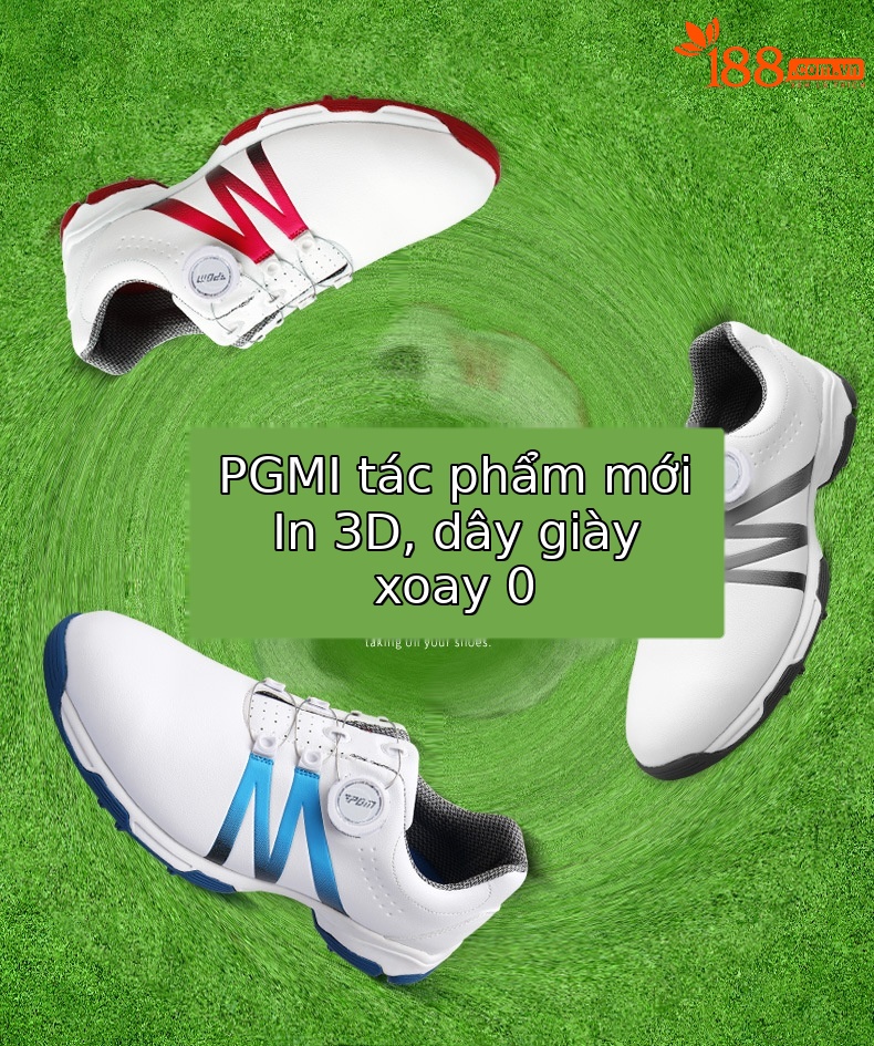 Giày golf nam PGM dây xoay chống nước thoáng khí đế chống trượt — Xz101 trắng xám đen, Xz101 Trắng Đỏ Đen, Xz101 trắng xanh đen chi tiết 2