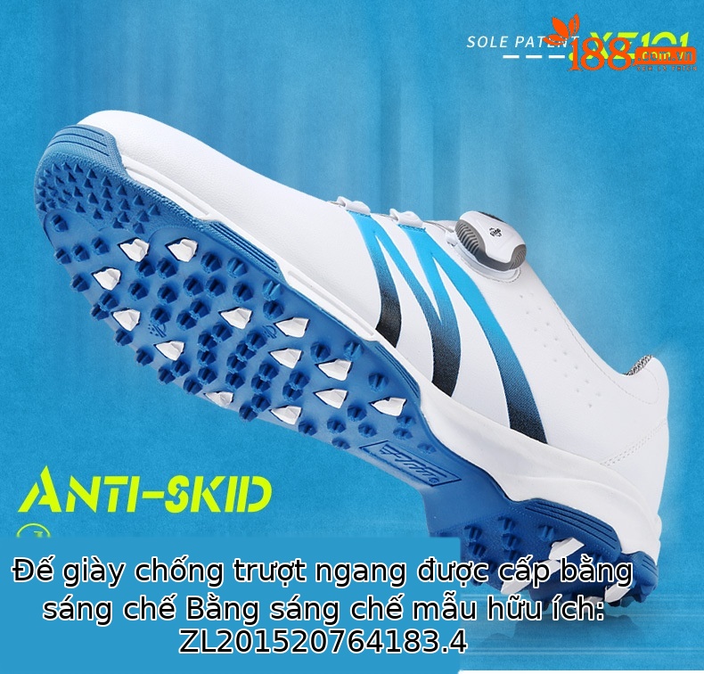 Giày golf nam PGM dây xoay chống nước thoáng khí đế chống trượt — Xz101 trắng xám đen, Xz101 Trắng Đỏ Đen, Xz101 trắng xanh đen chi tiết 7