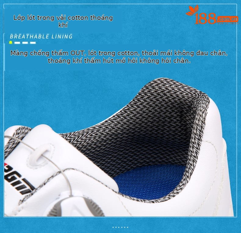 Giày golf nam PGM dây xoay chống nước thoáng khí đế chống trượt — Xz101 trắng xám đen, Xz101 Trắng Đỏ Đen, Xz101 trắng xanh đen chi tiết 15