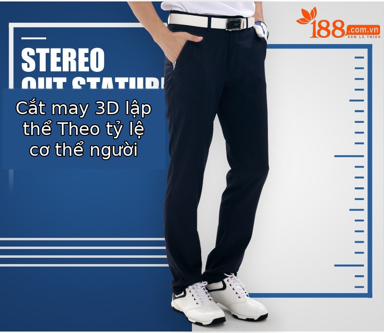 Quần golf nam ống thẳng thể thao mùa xuân hè PGM — Kuz031 màu xanh hải quân, KUZ031 xanh lam tinh khiết, KUZ031 trắng tinh chi tiết 3
