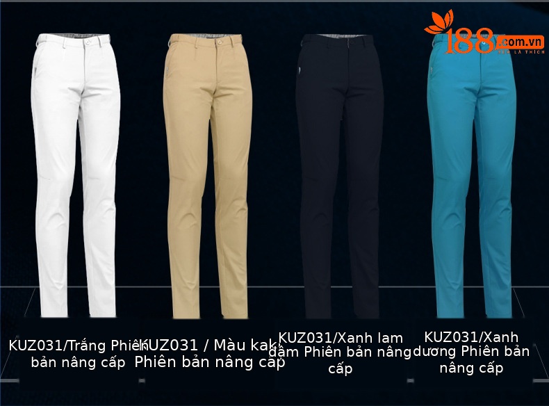 Quần golf nam ống thẳng thể thao mùa xuân hè PGM — Kuz031 màu xanh hải quân, KUZ031 xanh lam tinh khiết, KUZ031 trắng tinh chi tiết 5