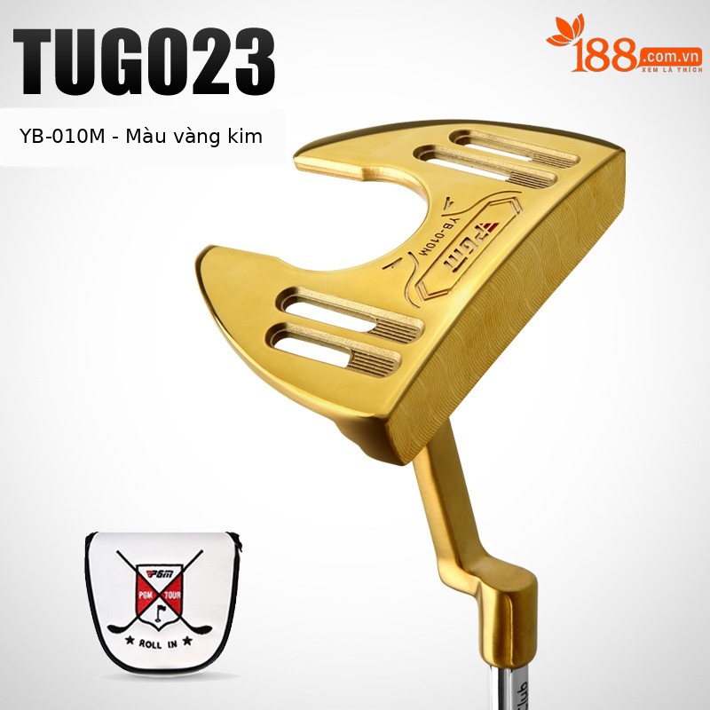 Gậy đánh golf PGM dạng putter đầu sừng bò, thân inox không mối nối, tay cầm PU lớn, dài 34 inch — TUG023 Vàng, TUG023 màu xanh lam