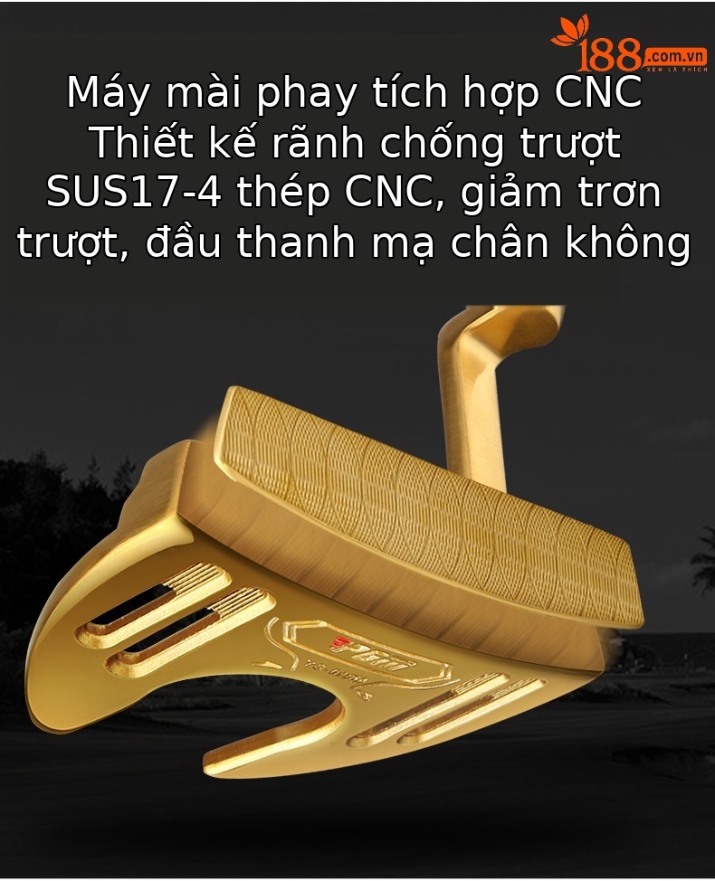 Gậy đánh golf PGM dạng putter đầu sừng bò, thân inox không mối nối, tay cầm PU lớn, dài 34 inch — TUG023 Vàng, TUG023 màu xanh lam chi tiết 3