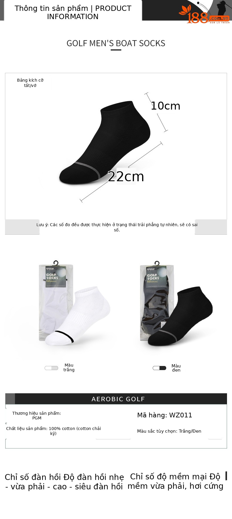 Tất golf PGM cổ ngắn nam thấm mồ hôi thoáng khí — WZ007 tất thuyền nam-Đen, WZ007 tất thuyền nam màu trắng, WZ007 tất thuyền nam màu xám chi tiết 18