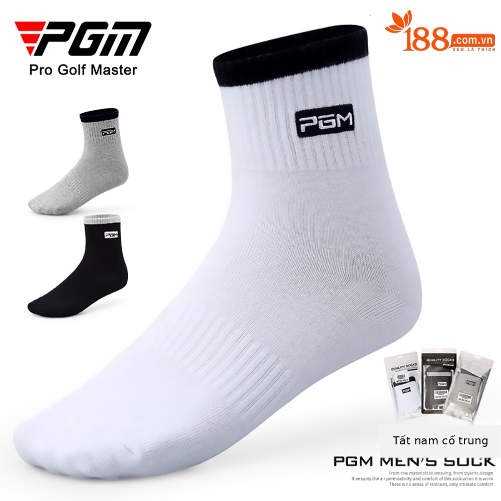 Tất golf PGM ống ngắn thể thao nam thấm mồ hôi thoáng khí xuân hè — WZ006 màu trắng, WZ006 màu đen, WZ019-màu trắng, WZ019-Màu đen