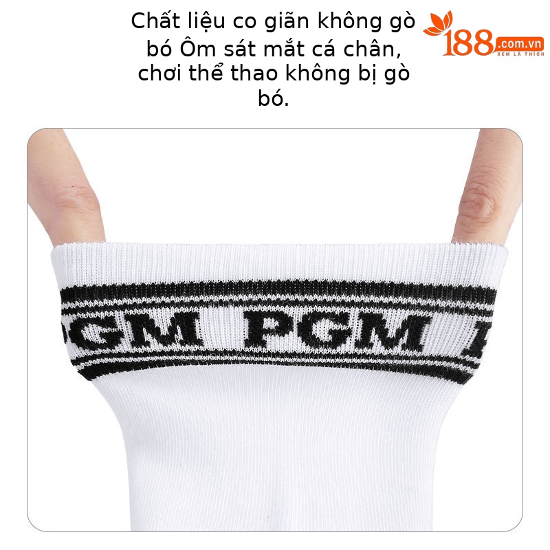 Tất golf PGM ống ngắn thể thao nam thấm mồ hôi thoáng khí xuân hè — WZ006 màu trắng, WZ006 màu đen, WZ019-màu trắng, WZ019-Màu đen