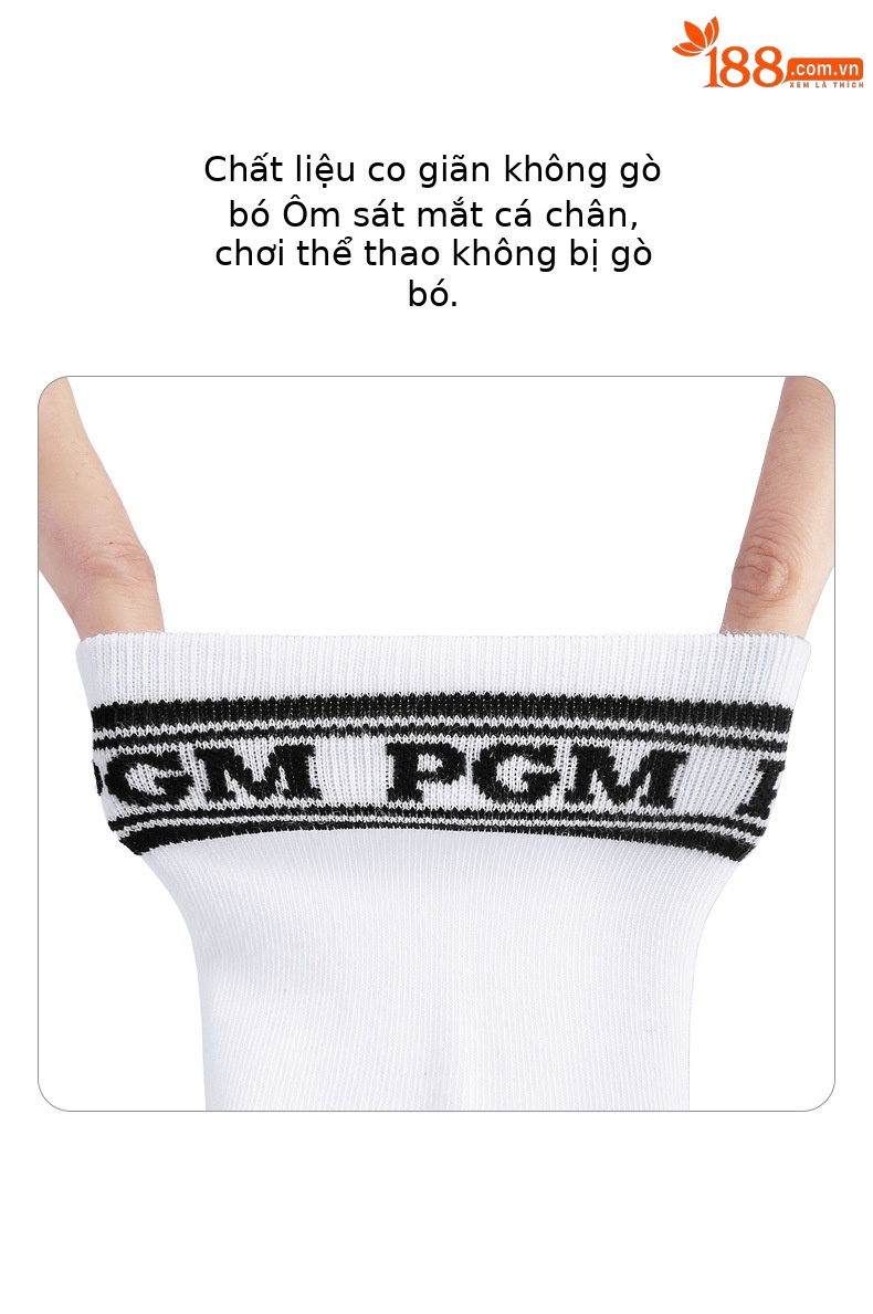 Tất golf PGM ống ngắn thể thao nam thấm mồ hôi thoáng khí xuân hè — WZ006 màu trắng, WZ006 màu đen, WZ019-màu trắng, WZ019-Màu đen chi tiết 3