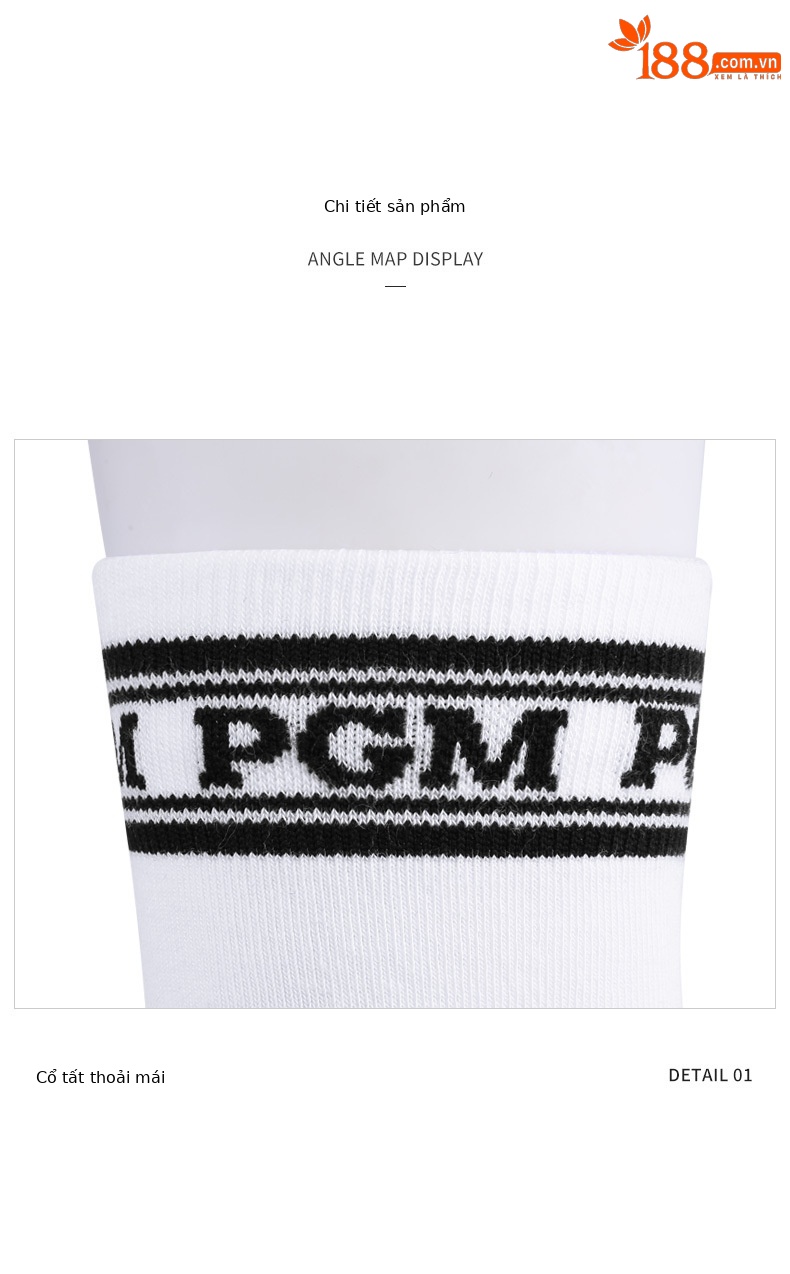 Tất golf PGM ống ngắn thể thao nam thấm mồ hôi thoáng khí xuân hè — WZ006 màu trắng, WZ006 màu đen, WZ019-màu trắng, WZ019-Màu đen chi tiết 7