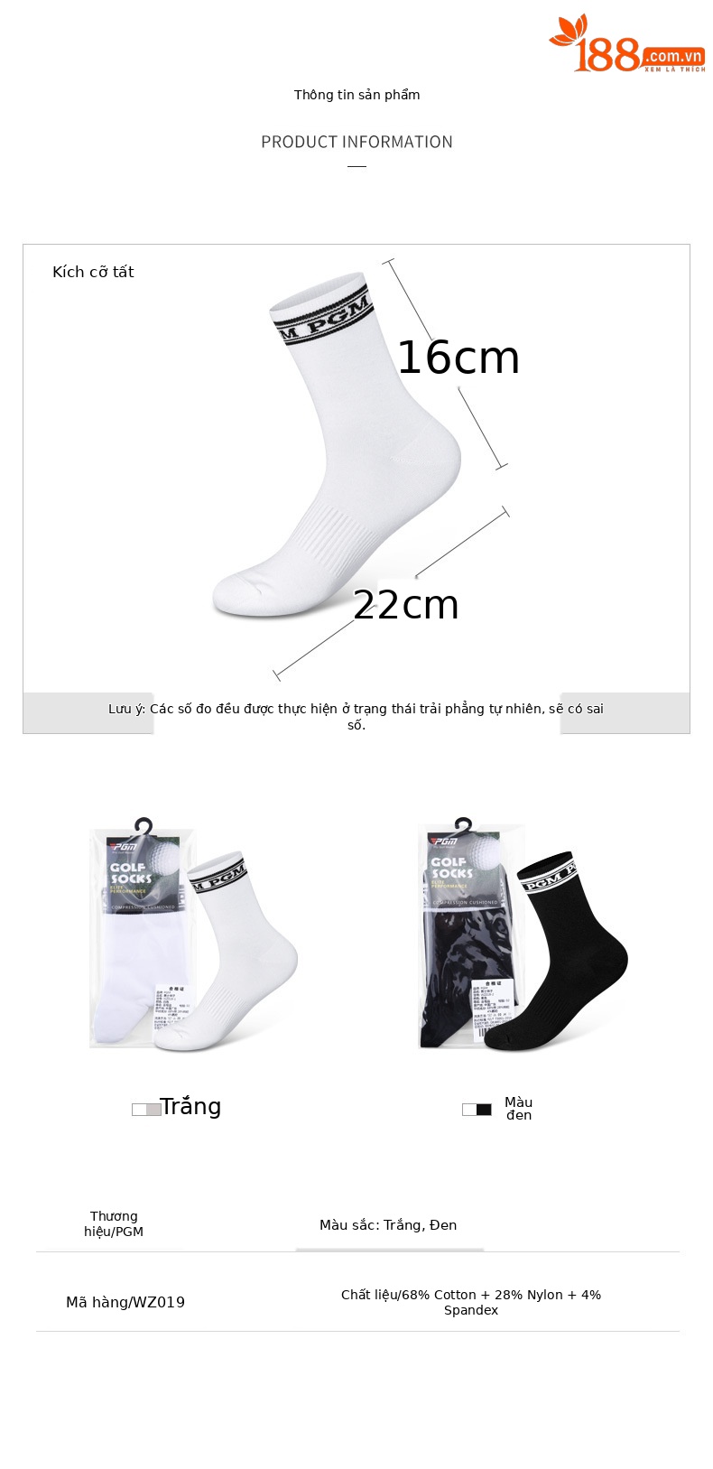 Tất golf PGM ống ngắn thể thao nam thấm mồ hôi thoáng khí xuân hè — WZ006 màu trắng, WZ006 màu đen, WZ019-màu trắng, WZ019-Màu đen chi tiết 4