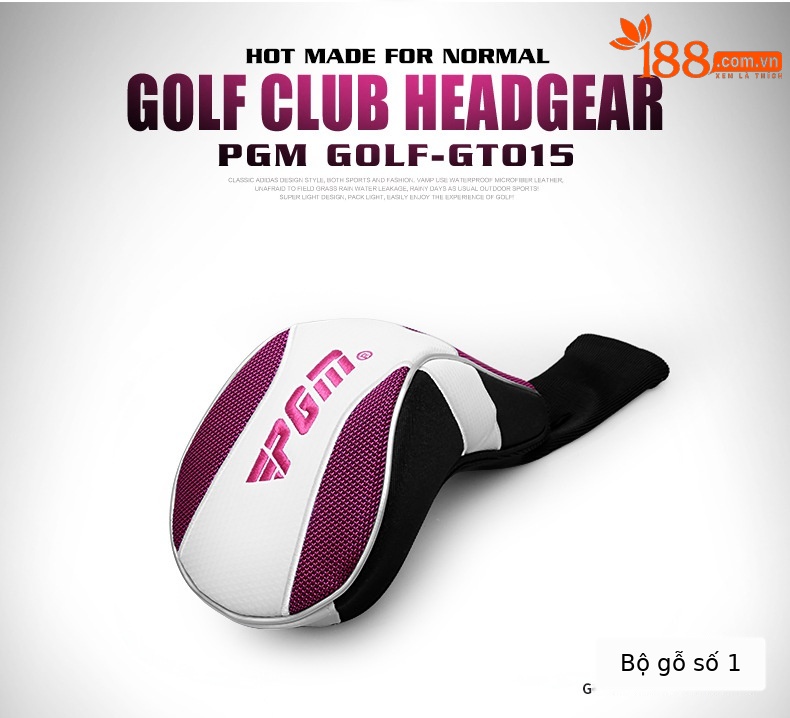 Bộ bọc đầu gậy golf nữ PGM – bọc gậy gỗ, gậy sắt và gậy đẩy — GT015 (mũ đội đầu bằng gỗ số 1), GT015 (mũ đội đầu bằng gỗ số Ba), GT015 (mũ đội đầu bằng gỗ số 5), GT015 (đầu gậy sắt) chi tiết 4