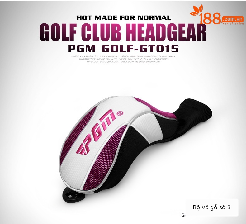 Bộ bọc đầu gậy golf nữ PGM – bọc gậy gỗ, gậy sắt và gậy đẩy — GT015 (mũ đội đầu bằng gỗ số 1), GT015 (mũ đội đầu bằng gỗ số Ba), GT015 (mũ đội đầu bằng gỗ số 5), GT015 (đầu gậy sắt) chi tiết 5