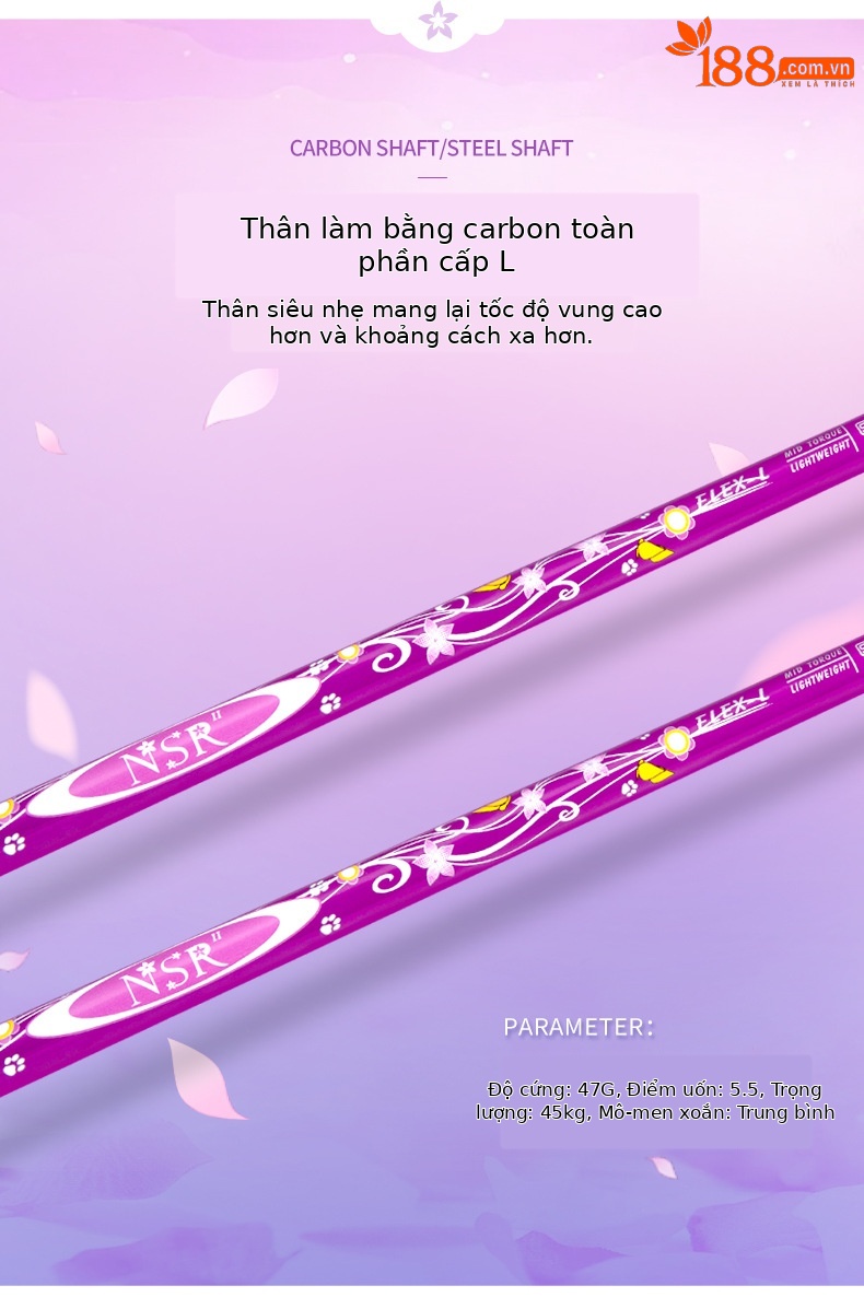 Gậy Golf PGM NSR II số 1 gỗ nữ, đầu titan hợp kim, thân carbon — MG026-1 gỗ hạng L chi tiết 5
