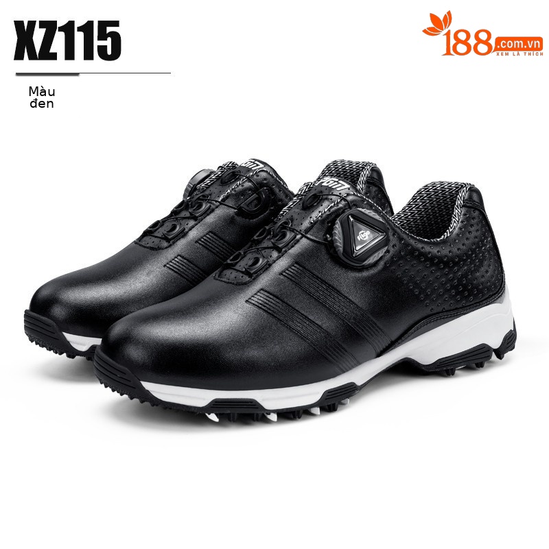 Giày golf nữ PGM chống nước khóa vặn dây đế foam — XZ115 màu đen, XZ115 toàn màu trắng, XZ115 trắng hồng