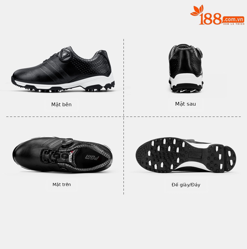 Giày golf nữ PGM chống nước khóa vặn dây đế foam — XZ115 màu đen, XZ115 toàn màu trắng, XZ115 trắng hồng chi tiết 21