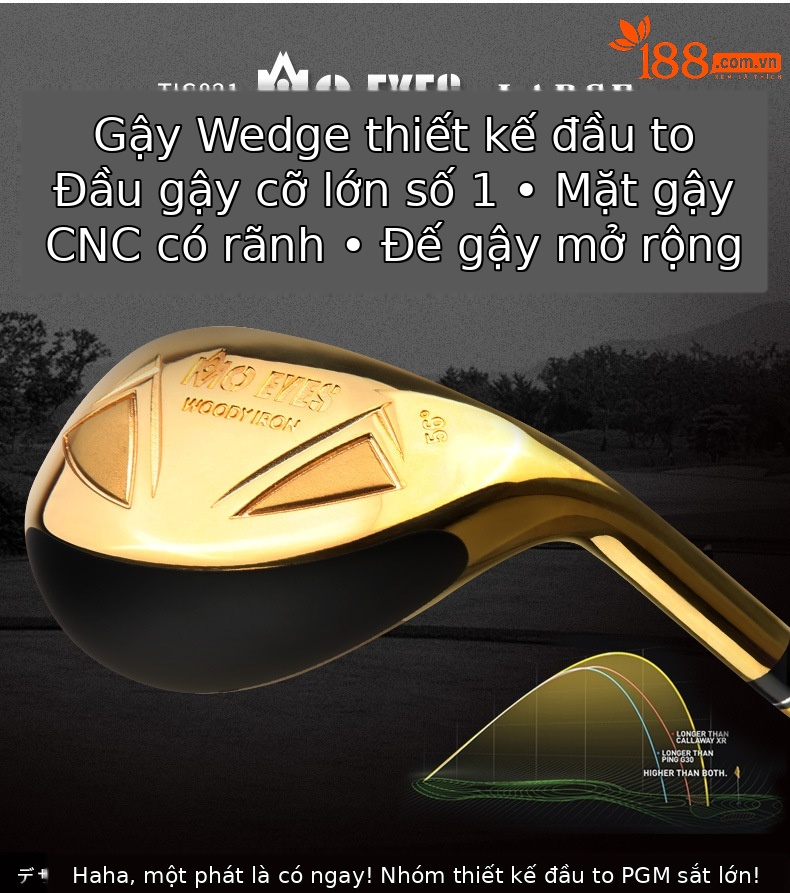 Gậy đánh golf nam số 7 bộ gậy sắt thép gai thấp thiết kế PGM — MTG021 vàng S cấp 7, MTG021 Vàng R cấp 7, MTG021 SR Vàng cấp 7, MTG021 Vàng N.S.PRO 950 thanh thép S cấp 7 chi tiết 3
