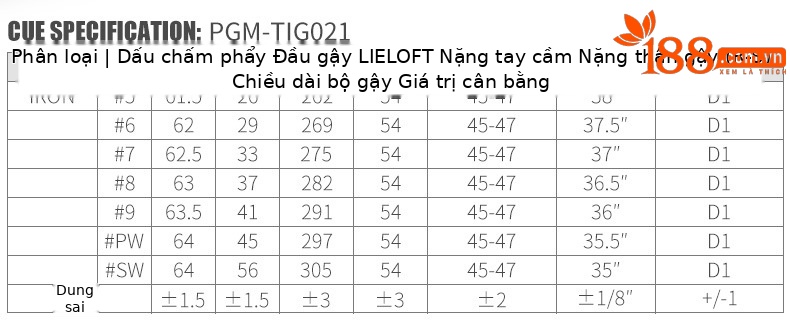 Gậy đánh golf nam số 7 bộ gậy sắt thép gai thấp thiết kế PGM — MTG021 vàng S cấp 7, MTG021 Vàng R cấp 7, MTG021 SR Vàng cấp 7, MTG021 Vàng N.S.PRO 950 thanh thép S cấp 7 chi tiết 7
