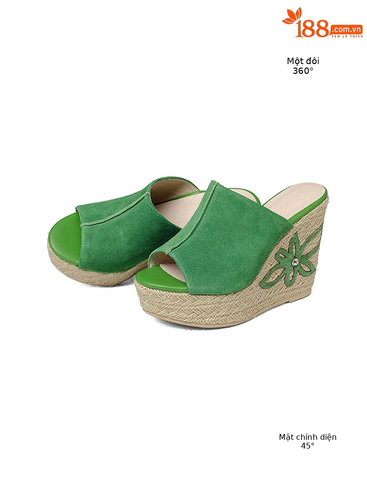 Dép cao gót nữ đế xuồng da bò mới, sandal quai ngang gót dày đi chơi — Màu camel chi tiết 8