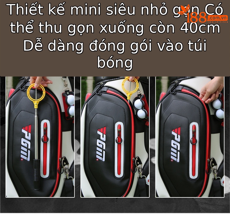 Dụng cụ vớt bóng golf PGM ống lồng tự do 2 mét — Thiết bị đánh bóng Đầu lò xo đôi LQQ005-8 chi tiết 5
