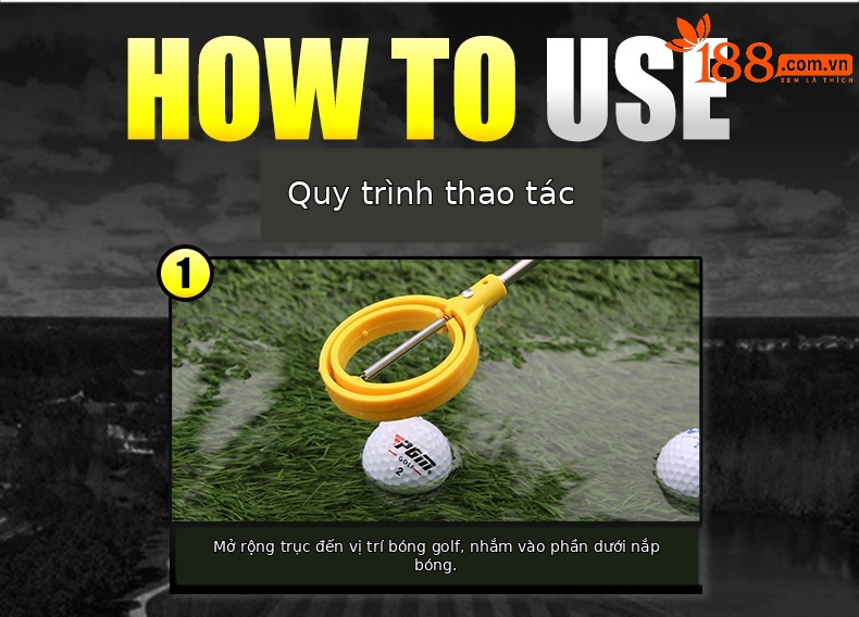 Dụng cụ vớt bóng golf PGM ống lồng tự do 2 mét — Thiết bị đánh bóng Đầu lò xo đôi LQQ005-8 chi tiết 6