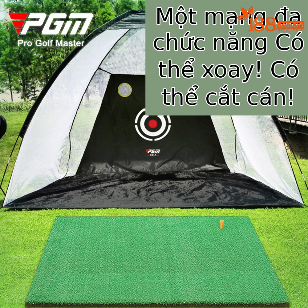 Lưới tập golf PGM trong nhà có lỗ cắt, khung lều dễ lắp, kích thước 2m hoặc 3m — [Gói] Lưới thực hành đệm 1x1.25 mét
