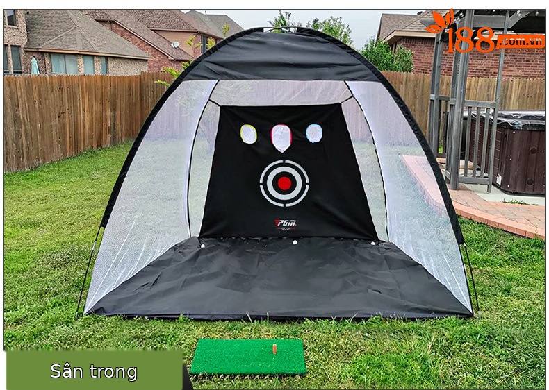 Lưới tập golf PGM trong nhà có lỗ cắt, khung lều dễ lắp, kích thước 2m hoặc 3m — [Gói] Lưới thực hành đệm 1x1.25 mét chi tiết 3