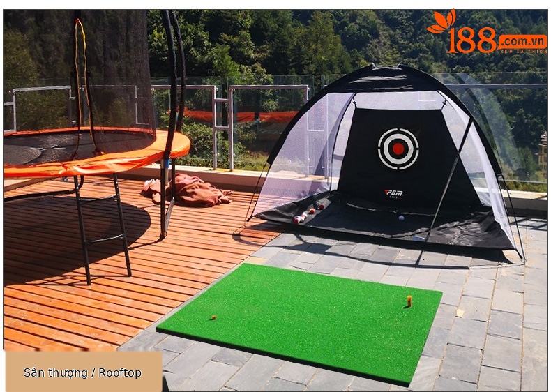 Lưới tập golf PGM trong nhà có lỗ cắt, khung lều dễ lắp, kích thước 2m hoặc 3m — [Gói] Lưới thực hành đệm 1x1.25 mét chi tiết 5
