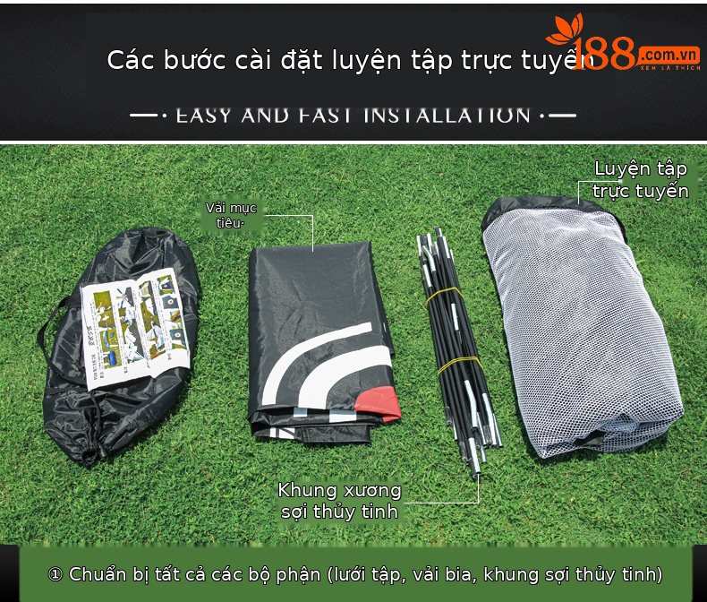 Lưới tập golf PGM trong nhà có lỗ cắt, khung lều dễ lắp, kích thước 2m hoặc 3m — [Gói] Lưới thực hành đệm 1x1.25 mét chi tiết 11