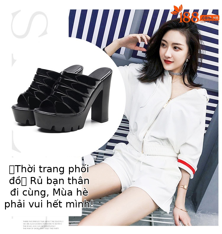 Dép sandal nữ quai chữ V gót siêu cao đế dày da bóng mùa hè 2025 — Màu đen, Màu xanh lam, Màu trắng, Màu đỏ chi tiết 7