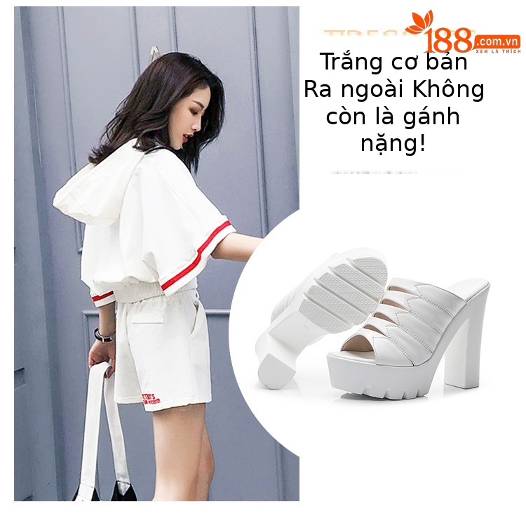 Dép sandal nữ quai chữ V gót siêu cao đế dày da bóng mùa hè 2025 — Màu đen, Màu xanh lam, Màu trắng, Màu đỏ chi tiết 10