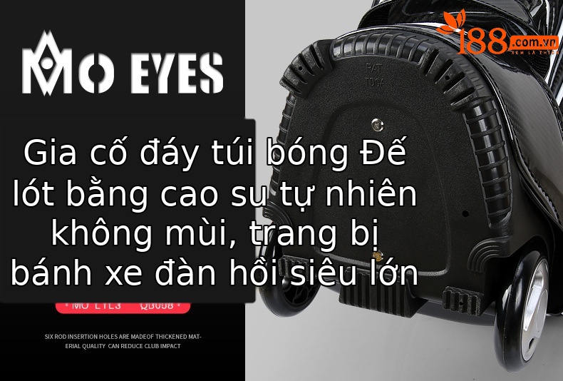 Túi đựng gậy golf PGM dạng ống kính thiên văn chống nước, cao 126 cm — Túi Kính thiên văn QB058MO EYES màu đỏ đen, QB058MO EYES Túi Kính thiên văn màu đen vàng chi tiết 20