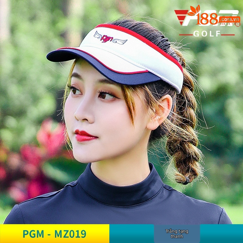 Mũ golf nữ không vành thoáng khí chống nắng mùa hè — MZ019PGM mũ không đỉnh Trắng Đỏ Xanh Navy, MZ019PGM không mũ trắng Bột