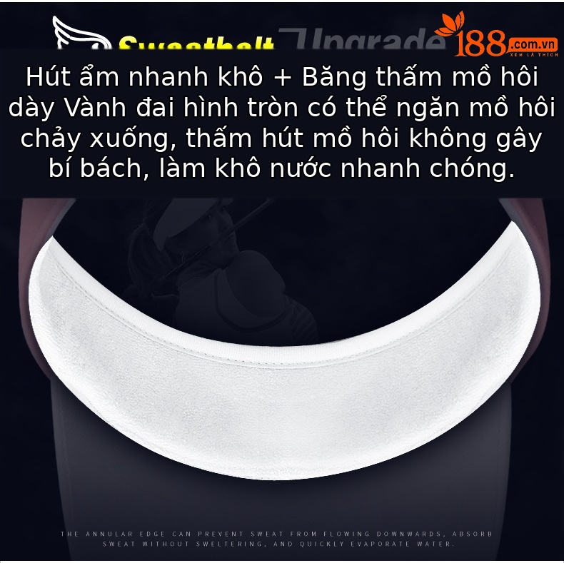 Mũ golf nữ không vành thoáng khí chống nắng mùa hè — MZ019PGM mũ không đỉnh Trắng Đỏ Xanh Navy, MZ019PGM không mũ trắng Bột chi tiết 3