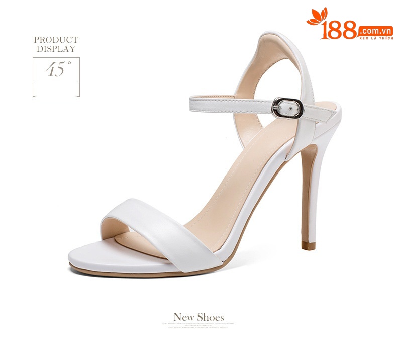 Sandal nữ cao gót một quai da bò hở mũi phong cách La Mã — Chiều cao gót đen [7.5 cm] chi tiết 6