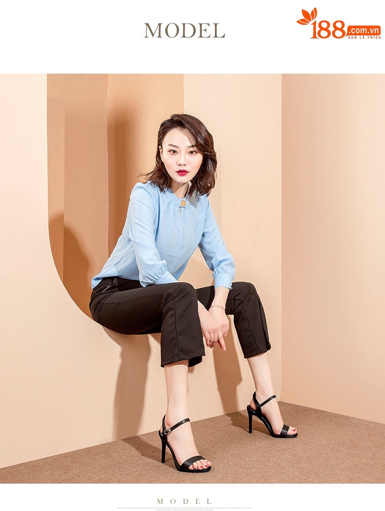 Sandal nữ cao gót một quai da bò hở mũi phong cách La Mã — Chiều cao gót đen [7.5 cm] chi tiết 15