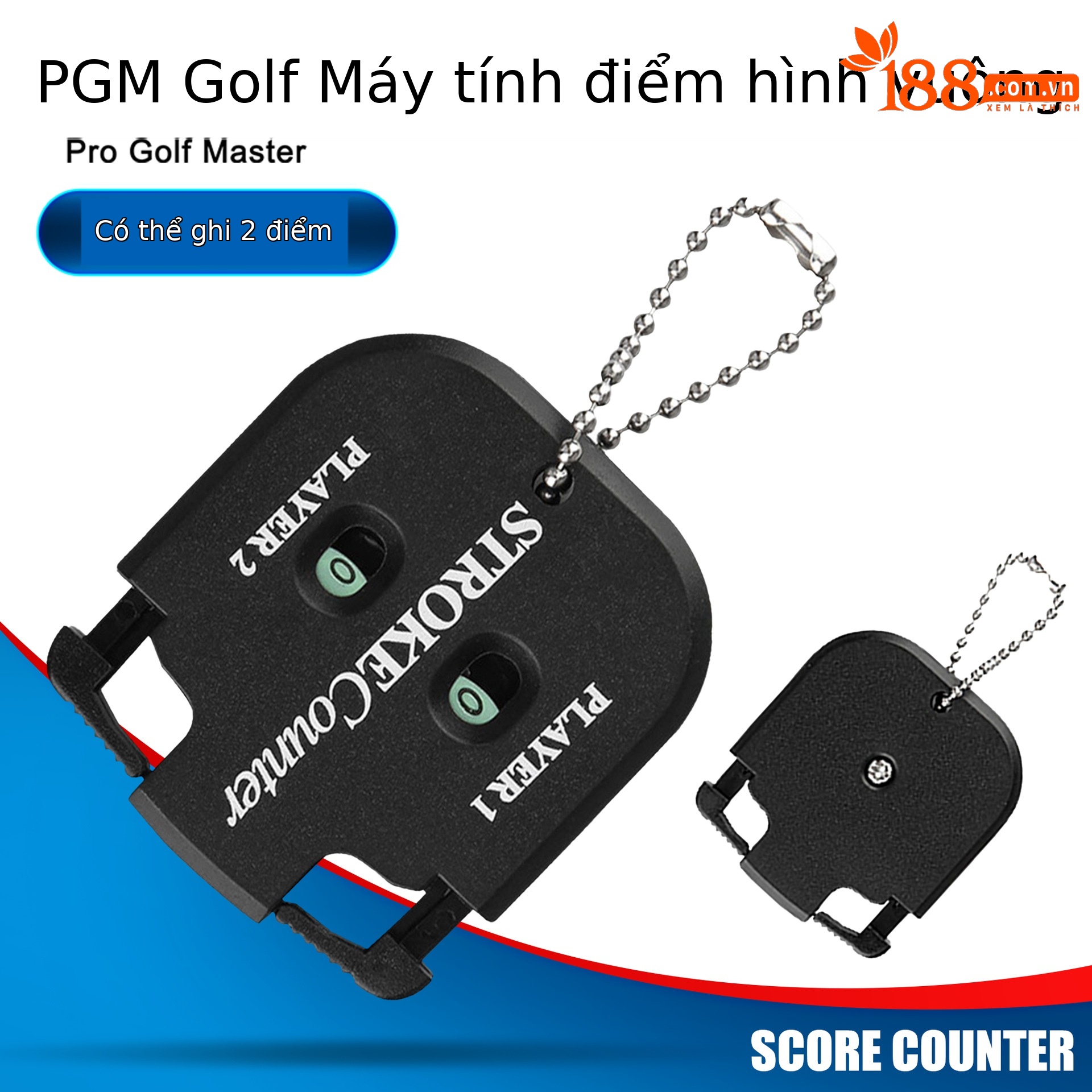 Máy tính điểm golf vuông PGM JFQ003 – bộ đếm quay số đôi cho 2 người — Máy ghi bàn vuông JFQ003