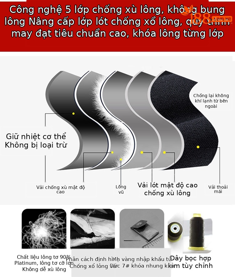 Quần jean nữ ống rộng co giãn lông vũ trắng giữ ấm cho bà bầu — Xanh lam đậm chi tiết 6