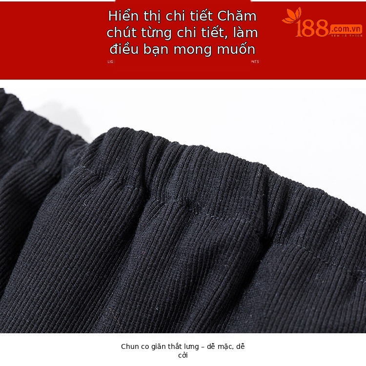 Quần jean nữ ống rộng co giãn lông vũ trắng giữ ấm cho bà bầu — Xanh lam đậm chi tiết 16