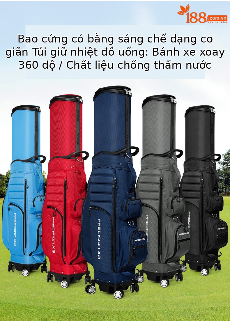 Túi đựng gậy golf bốn bánh đa năng PGM dạng ống lồng, đẩy phẳng, sức chứa lớn — Túi kính thiên văn bốn bánh màu cam (không bao gồm che mưa), Túi kính thiên văn bốn bánh màu đỏ (không bao gồm che mưa), Túi kính thiên văn bốn bánh màu xám (không bao gồm che mưa), Túi kính thiên văn bốn bánh màu đen (không bao gồm che mưa) chi tiết 3