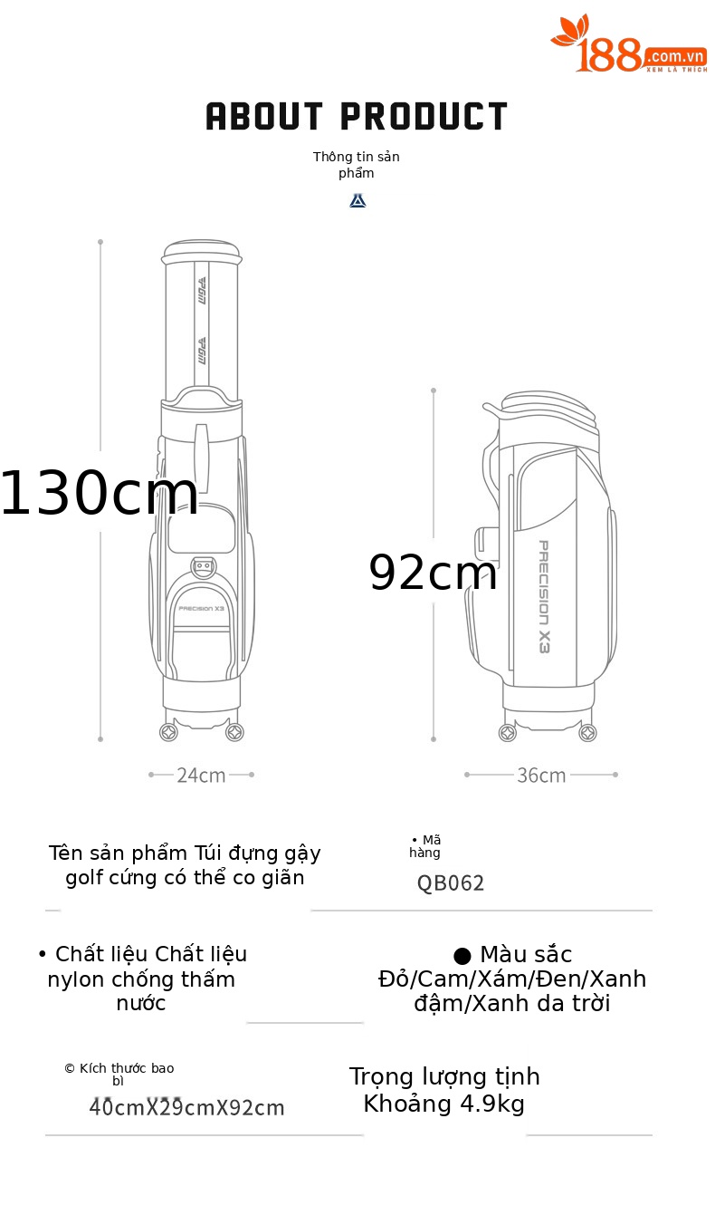 Túi đựng gậy golf bốn bánh đa năng PGM dạng ống lồng, đẩy phẳng, sức chứa lớn — Túi kính thiên văn bốn bánh màu cam (không bao gồm che mưa), Túi kính thiên văn bốn bánh màu đỏ (không bao gồm che mưa), Túi kính thiên văn bốn bánh màu xám (không bao gồm che mưa), Túi kính thiên văn bốn bánh màu đen (không bao gồm che mưa) chi tiết 15