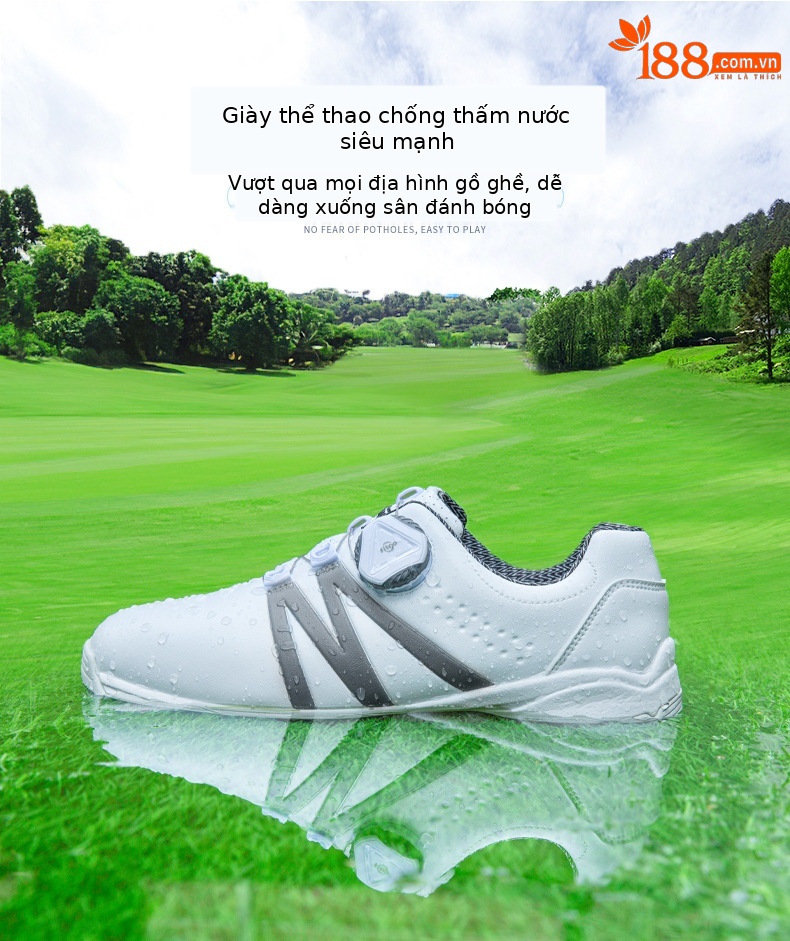 Giày thể thao trẻ em khóa xoay chống nước PGM XZ127 — Xz127 màu xanh trắng, Xz127 trắng hồng, Xz127 màu xám trắng chi tiết 3