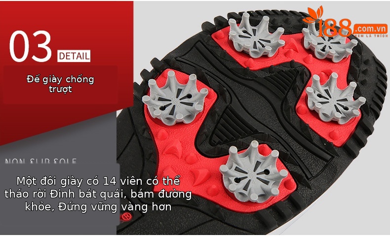 Giày golf nam chống thấm khóa xoay PGM XZ130 — XZ130 giày chống thấm khóa sợi nhỏ nam trắng đen chi tiết 9
